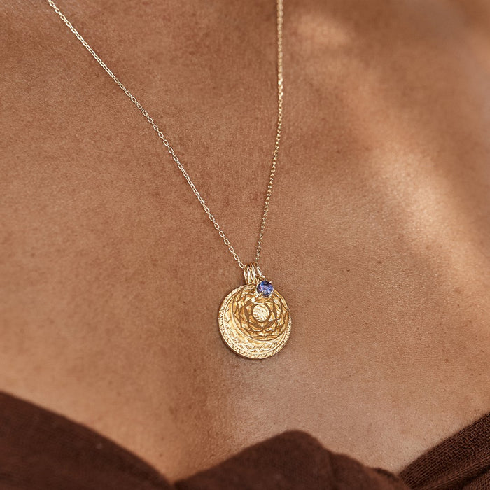 I Am Divinely Grounded Crown Chakra Necklace Gold