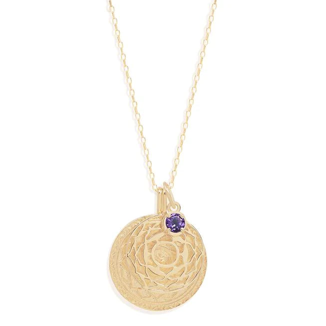 I Am Divinely Grounded Crown Chakra Necklace Gold