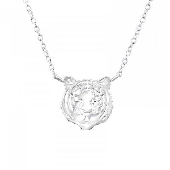 Delicate Silver Tiger Necklace