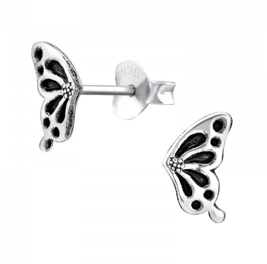 Butterfly Sterling Silver Stud Earrings