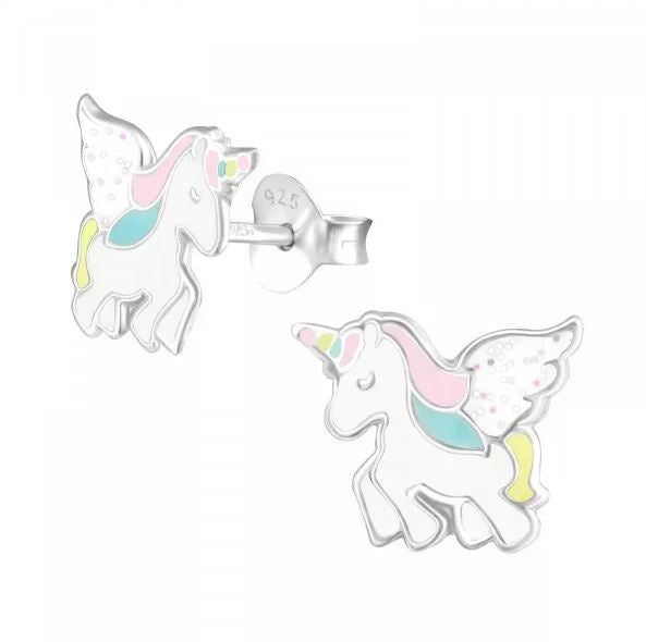 Unicorn Sterling Silver Stud Earrings