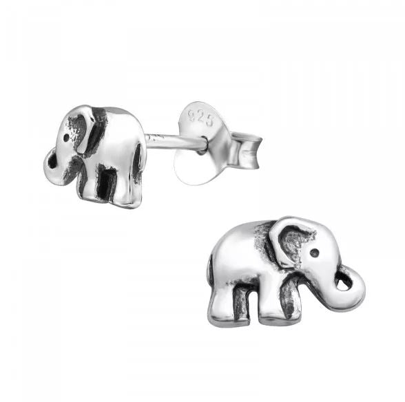 Elephant Sterling Silver Stud Earrings