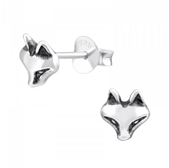Fox Sterling Silver Stud Earrings